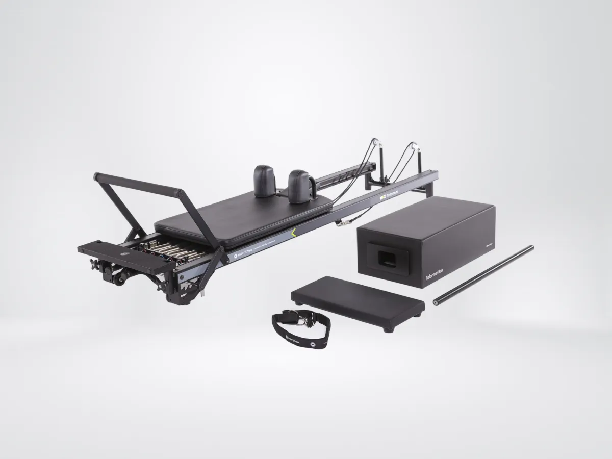 Merrithew Pilates MPX Reformer Package with Vertical Stand - Black